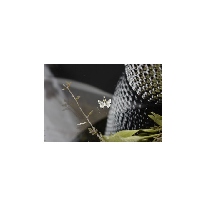 925 Sterling Silver CZ Butterfly Pendant