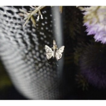 925 Sterling Silver CZ Butterfly Pendant