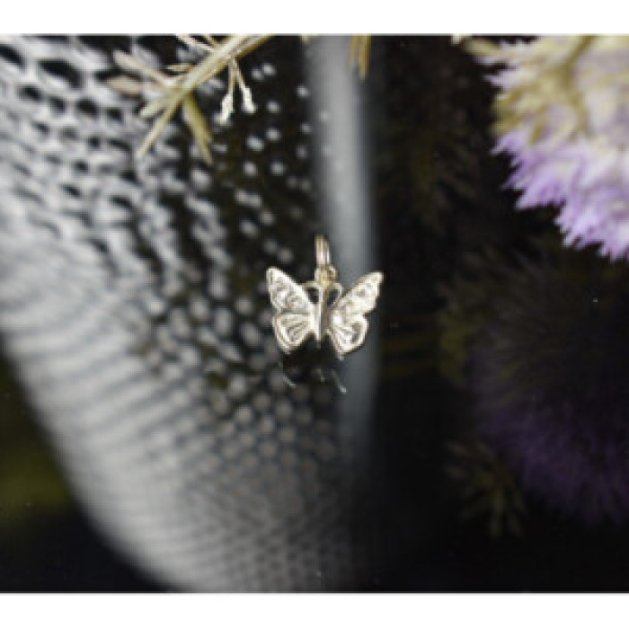 925 Sterling Silver CZ Butterfly Pendant