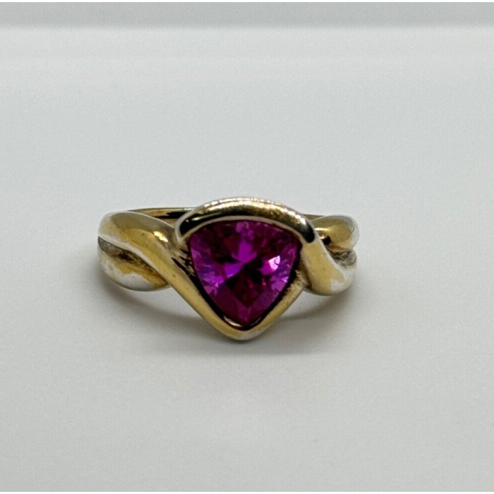 925 STERLING SILVER PINK TOPAZ RING SIZE 9