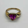925 Sterling Silver Pink Topaz Ring Size 9