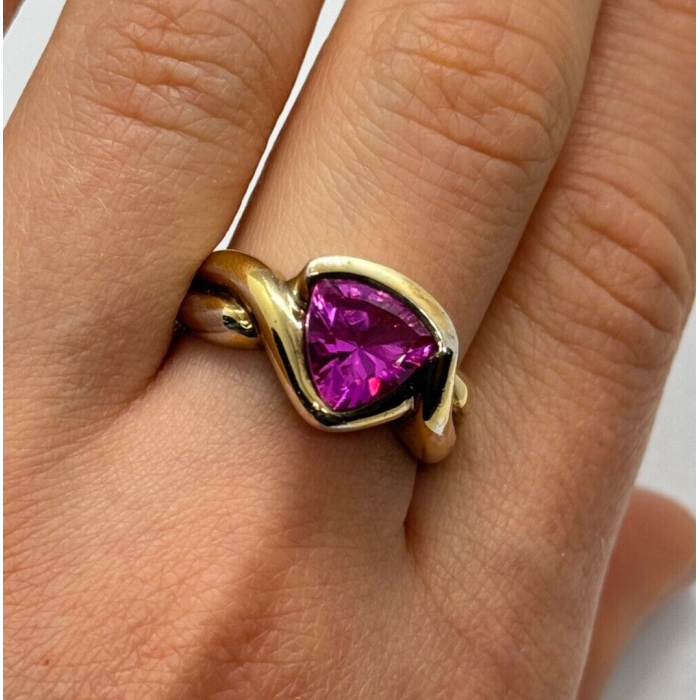 925 STERLING SILVER PINK TOPAZ RING SIZE 9