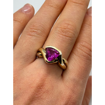 925 STERLING SILVER PINK TOPAZ RING SIZE 9