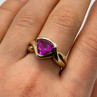 925 Sterling Silver Pink Topaz Ring Size 9