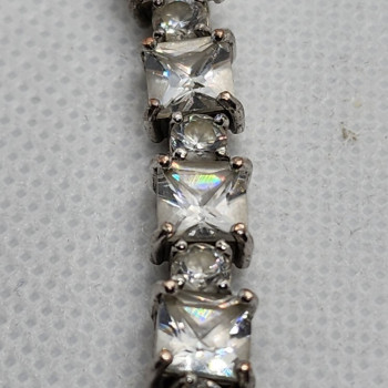 925 Sterling Silver Quartz Bracelet Size 7 IN