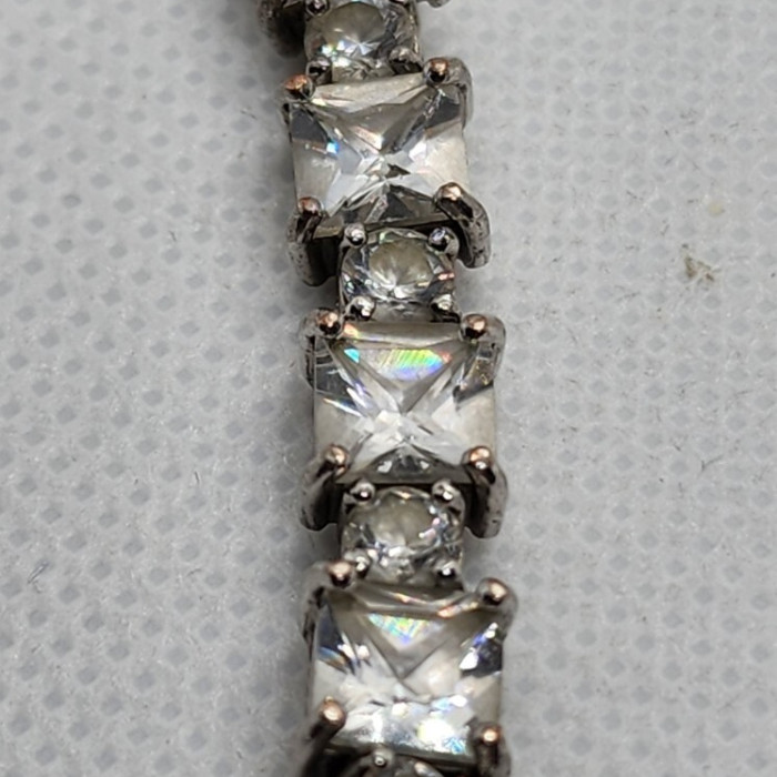 925 Sterling Silver Quartz Bracelet Size 7 IN