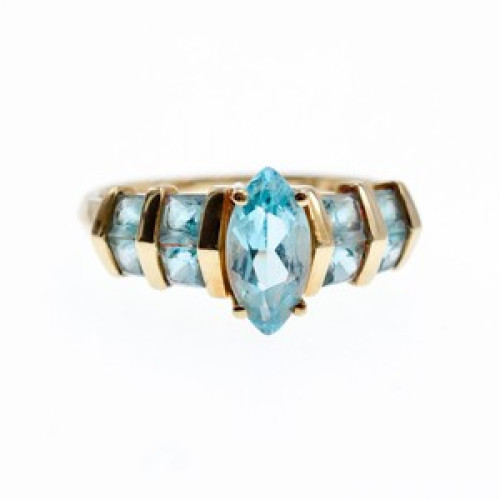 14K Yellow Gold Topaz Ring Size 9