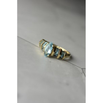 14K Yellow Gold Topaz Ring Size 9