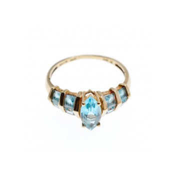 14K YELLOW GOLD TOPAZ RING SIZE 9