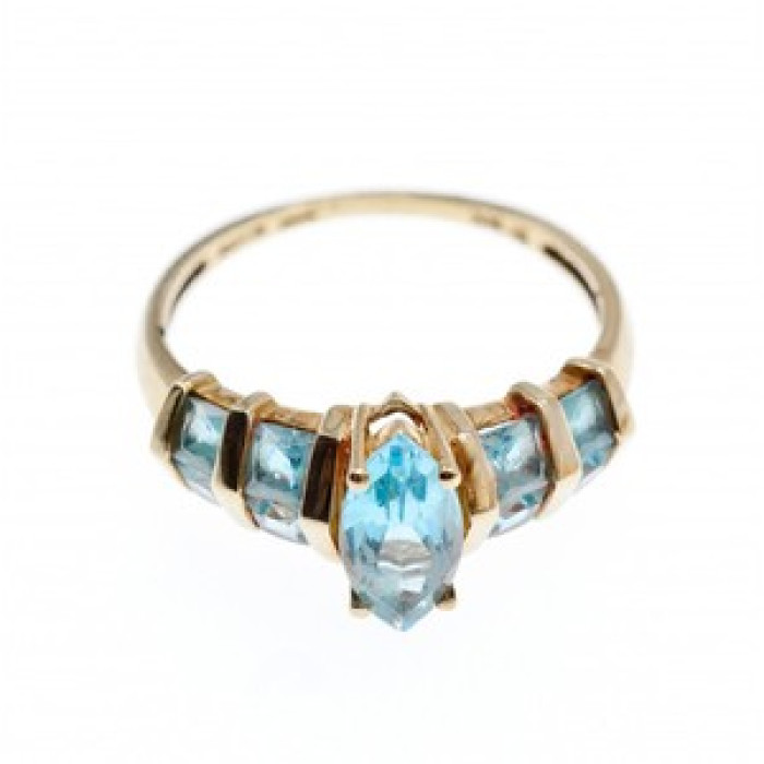 14K Yellow Gold Topaz Ring Size 9