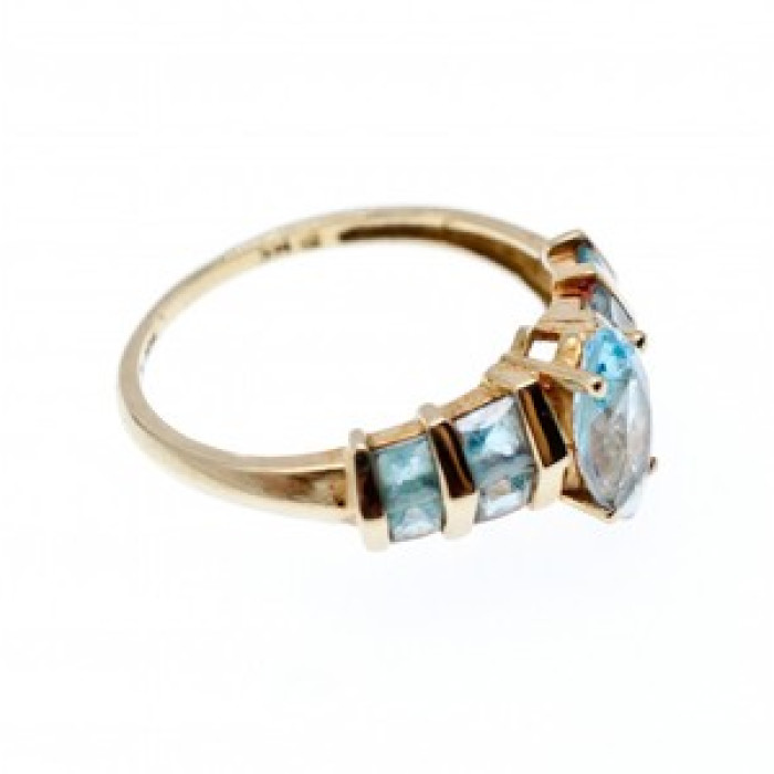 14K Yellow Gold Topaz Ring Size 9