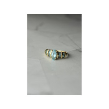 14K YELLOW GOLD TOPAZ RING SIZE 9