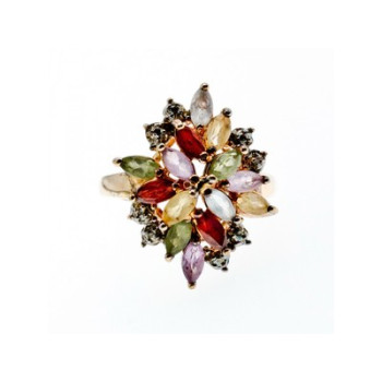 925 Sterling Silver Gold Plated Multi Gemstones 