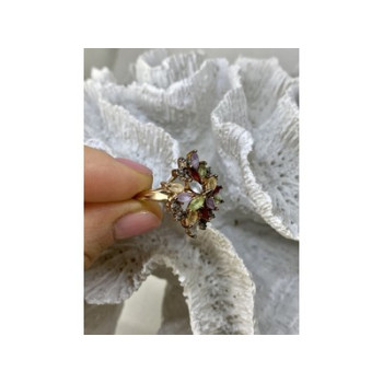 925 Sterling Silver Gold Plated Multi Gemstones 