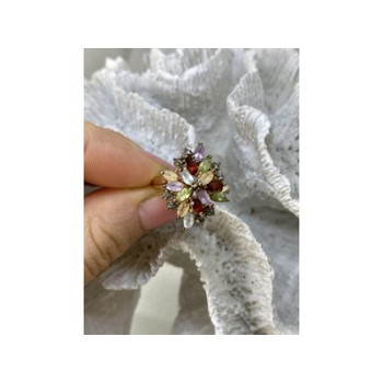 925 Sterling Silver Gold Plated Multi Gemstones 