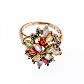 925 Sterling Silver Gold Plated Multi Gemstones 