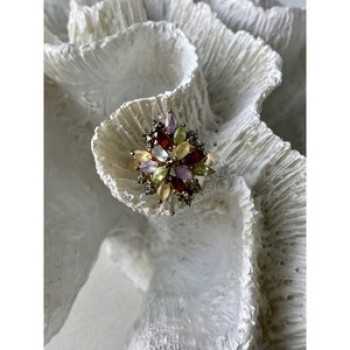 925 Sterling Silver Gold Plated Multi Gemstones 