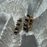 925 Sterling Silver Gold Plated Sapphire Earrings Length 0.8 Inch