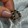 925 Sterling Silver Gold Plated Sapphire Earrings Length 0.8 Inch