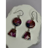 925 Sterling Silver Pink Oyster Turquoise Earrings Length 2 Inch