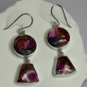 925 Sterling Silver Pink Oyster Turquoise Earrings Length 2 Inch