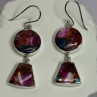 925 Sterling Silver Pink Oyster Turquoise Earrings Length 2 Inch