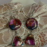 925 Sterling Silver Pink Oyster Turquoise Earrings Length 2 Inch