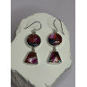 925 Sterling Silver Pink Oyster Turquoise Earrings Length 2 Inch
