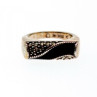 925 Sterling Silver Nephrite ( Jade ) & Black Quartz Ring Size 6.5