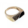 925 Sterling Silver Nephrite ( Jade ) & Black Quartz Ring Size 6.5