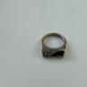 925 Sterling Silver Nephrite ( Jade ) & Black Quartz Ring Size 6.5