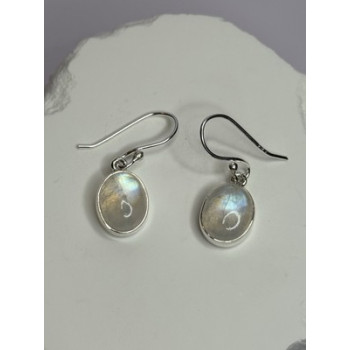 925 Sterling Silver Moonstone Earrings Length 1.1 Inch