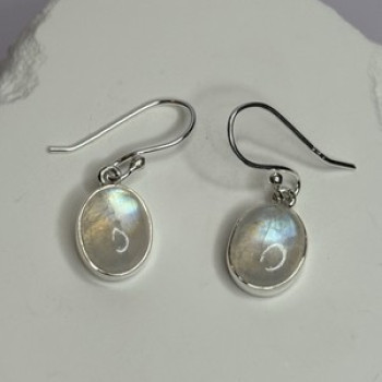 925 Sterling Silver Moonstone Earrings Length 1.1 Inch