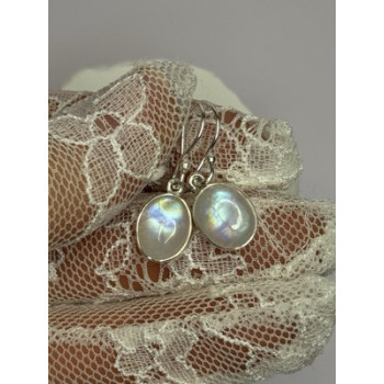 925 Sterling Silver Moonstone Earrings Length 1.1 Inch