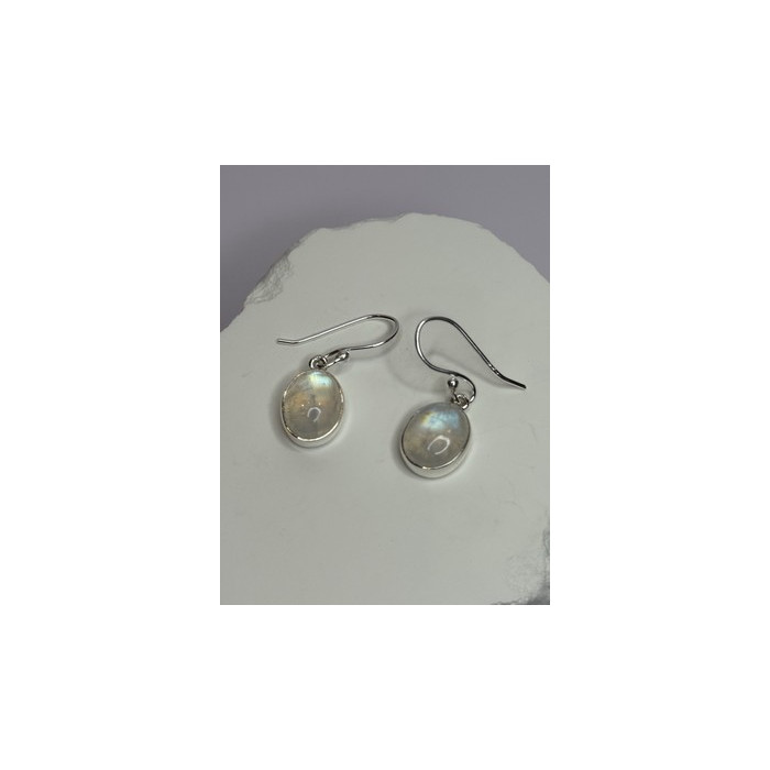 925 Sterling Silver Moonstone Earrings Length 1.1 Inch