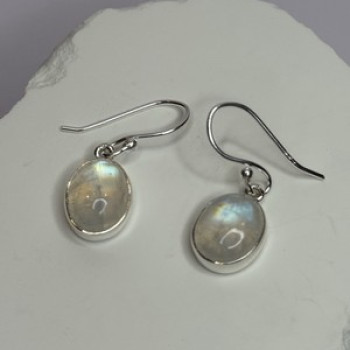 925 Sterling Silver Moonstone Earrings Length 1.1 Inch