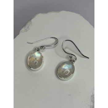 925 Sterling Silver Moonstone Earrings Length 1.1 Inch