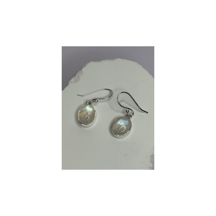 925 Sterling Silver Moonstone Earrings Length 1.1 Inch