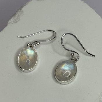 925 Sterling Silver Moonstone Earrings Length 1.1 Inch