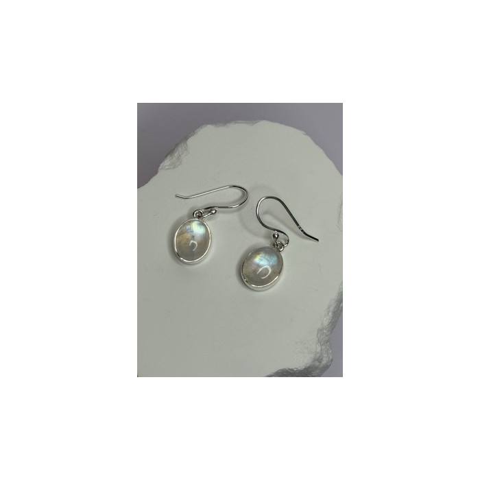 925 Sterling Silver Moonstone Earrings Length 1.1 Inch