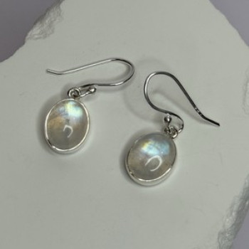 925 Sterling Silver Moonstone Earrings Length 1.1 Inch