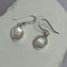 925 Sterling Silver Moonstone Earrings Length 1.1 Inch