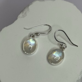 925 Sterling Silver Moonstone Earrings Length 1.1 Inch
