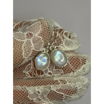 925 Sterling Silver Moonstone Earrings Length 1.1 Inch