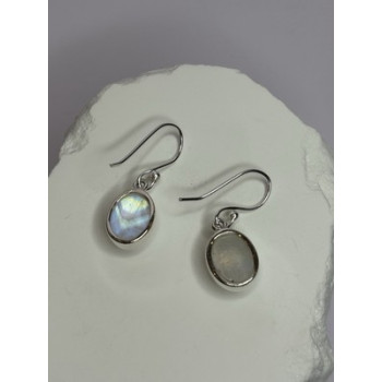 925 Sterling Silver Moonstone Earrings Length 1.1 Inch