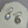 925 Sterling Silver Moonstone Earrings Length 1.1 Inch