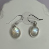 925 Sterling Silver Moonstone Earrings Length 1.1 Inch