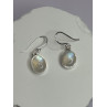 925 Sterling Silver Moonstone Earrings Length 1.1 Inch