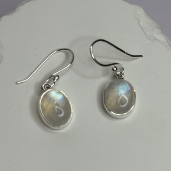 925 Sterling Silver Moonstone Earrings Length 1.1 Inch