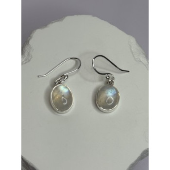 925 Sterling Silver Moonstone Earrings Length 1.1 Inch